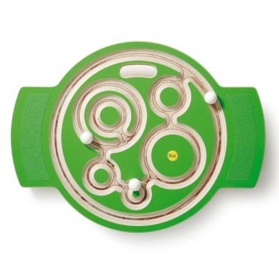 Jogos de labirinto em madeira verde com bolas brancas e alças antiderrapantes