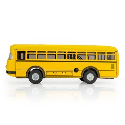 Modelo miniatura de autocarro amarelo para escola