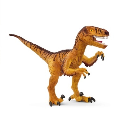 Brinquedo de dinossauro tiranossauro rex em plástico castanho e laranja