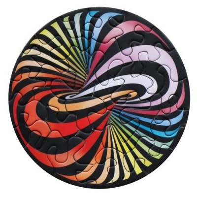 Puzzle redondo colorido com padrão em espiral