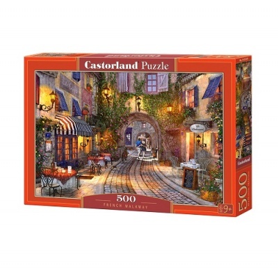 Quebra-cabeças Castorland 500 peças, imagem de rua francesa iluminada à noite