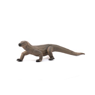 Figura de dragão de Komodo em plástico marron com textura enrugada