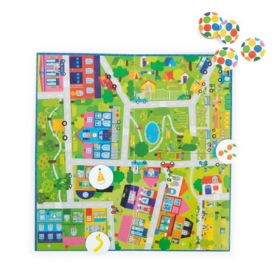 Tapete de brincar infantil colorido com peças redondas com pontos