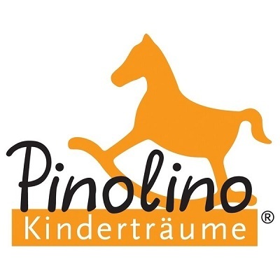 Logótipo com cavalo laranja e texto 'Pinolino Kinderträume'