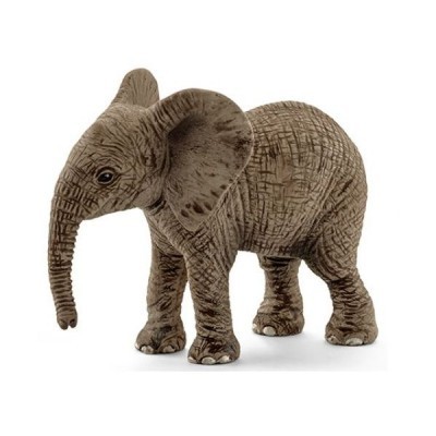 Figura de elefante bebé castanho com textura detalhada