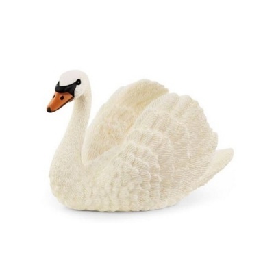 Figura decorativa de cisne branco com bico alaranjado