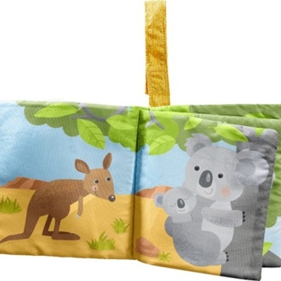 Livro de tecido com ilustrações de animais australianos