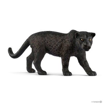 Figura de pantera negra em plástico com textura realista