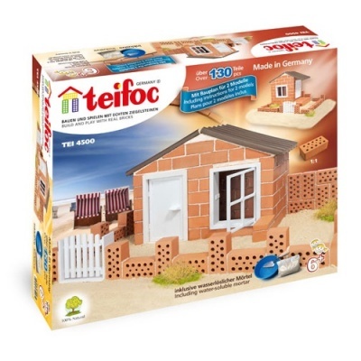 Caixa de conjunto de construção teifoc para montar casa com tijolos realistas e acessórios