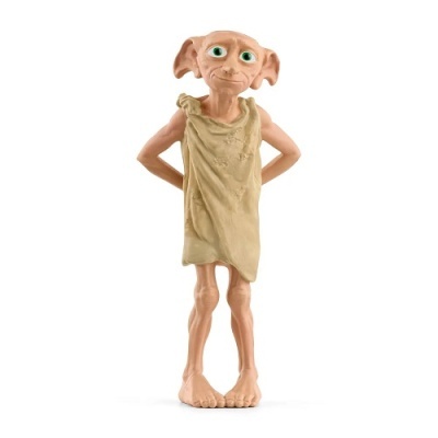 Figura colecionável do personagem Dobby com túnica castanha