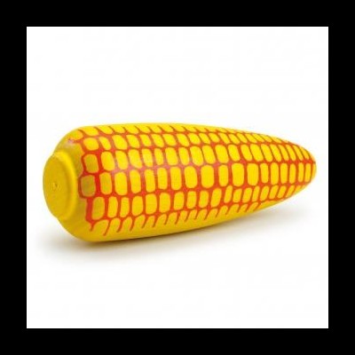 Brinquedo para cães em forma de espiga de milho amarelo e vermelho