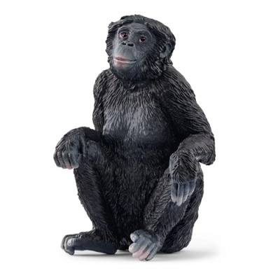 Figura detalhada de um macaco preto sentado