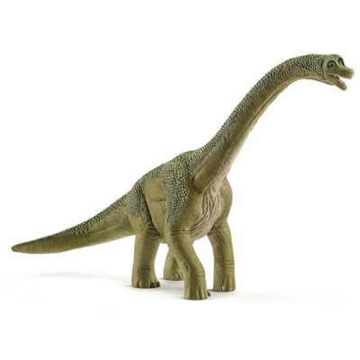 Brinquedo de dinossauro Brachiosaurus verde em fundo branco