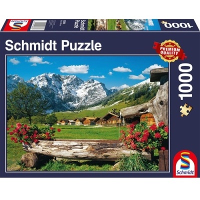 Caixa de puzzle Schmidt Puzzle com imagem de paisagem alpina e 1000 peças
