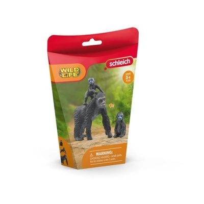 Pacote Schleich Wild Life com figuras de gorilas em plástico