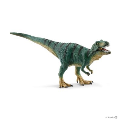 Figura de dinossauro Tyrannosaurus rex verde com pintas pretas