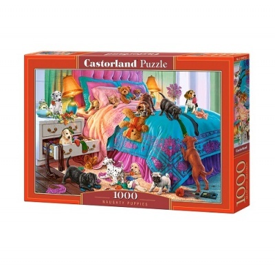 Quebra-cabeças Castorland 1000 peças com imagem de cães num quarto colorido