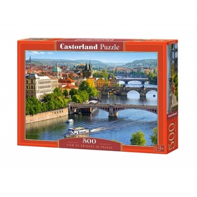 Caixa de puzzle Castorland com vista das pontes em Praga, 500 peças