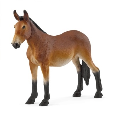 Figura de cavalo de brinquedo castanho e preto com textura detalhada