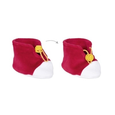 Pantufas infantis vermelho e branco com cordão amarelo
