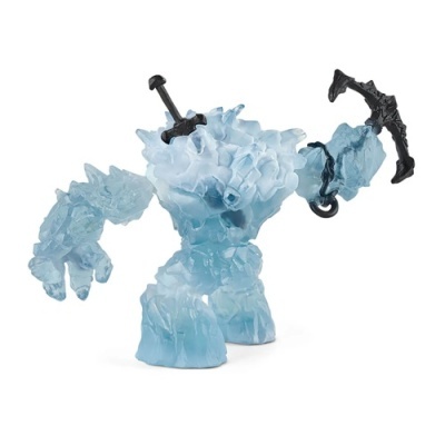 Figura de ação de monstro azul translúcido com arma preta em fundo branco