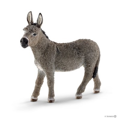 Figura decorativa de burro cinzento