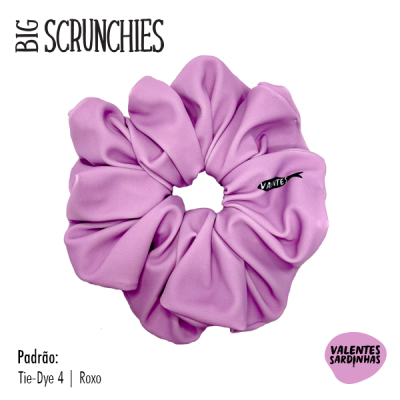 Elástico de cabelo grande roxo estilo scrunchie com etiqueta VALENTE