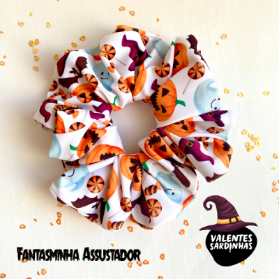Elástico para cabelo com padrão de Halloween colorido
