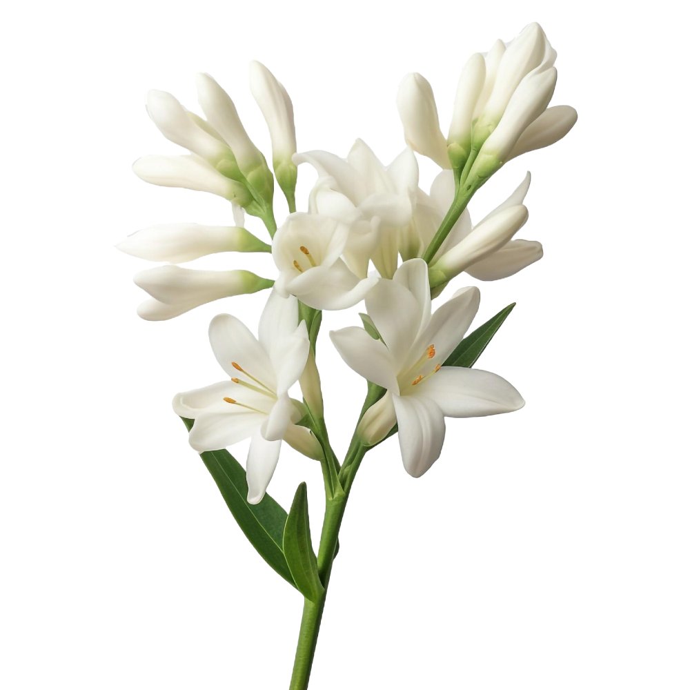 Essência Aromática de Flor de Laranjeira Ramo de flores de jasmim artificiais brancas com folhas verdes