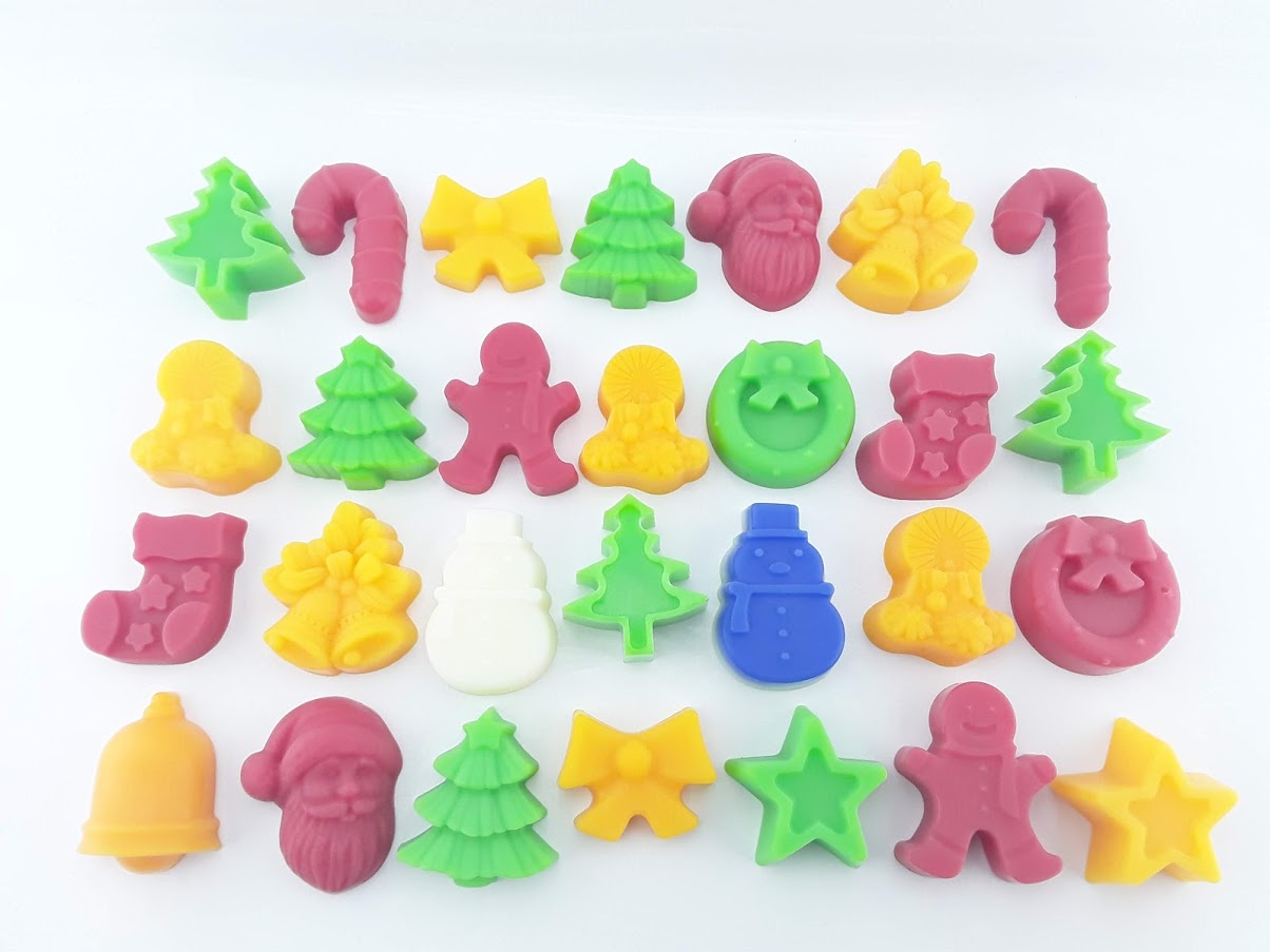 Sortido de Figuras de Natal em Sabonete Conjunto de moldes para biscoitos de Natal com várias formas coloridas