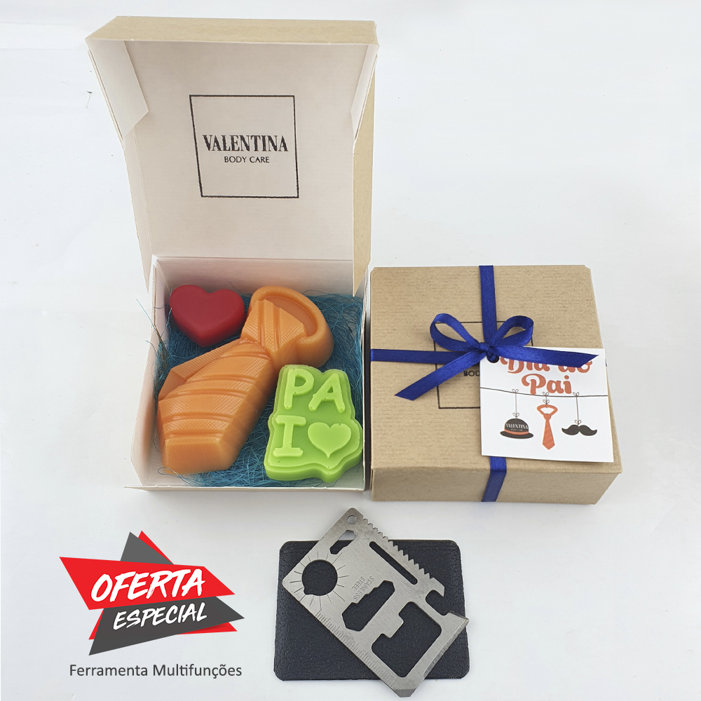 Coffret Gravata em sabonete Caixa de presente com sabonetes coloridos e ferramenta multifunções