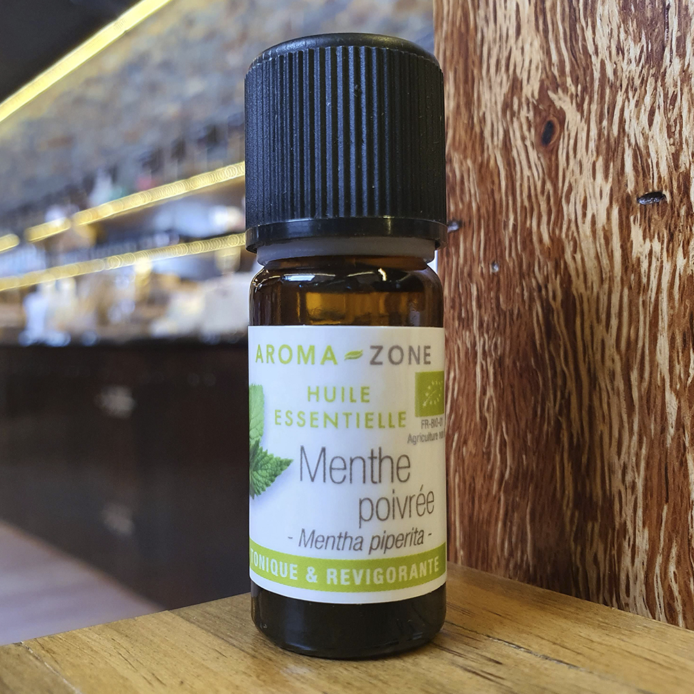 Óleo Essencial de Hortelã Pimenta Bio Frasco de óleo essencial de mentha piperita da AROMA-ZONE