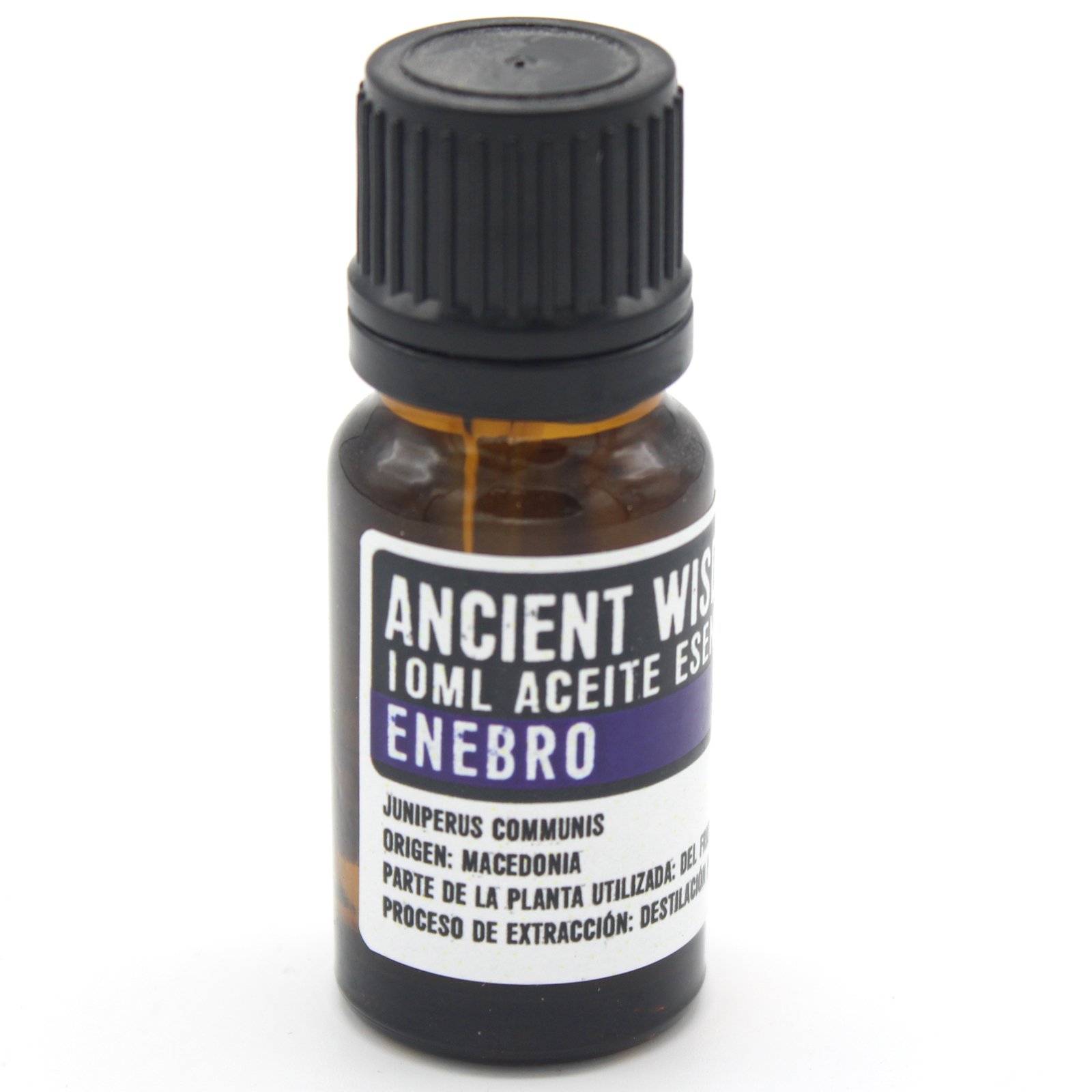 Óleo Essencial Zimbro Frasco de óleo essencial de Enebro 10ml da marca Ancient Wisdom em vidro castanho