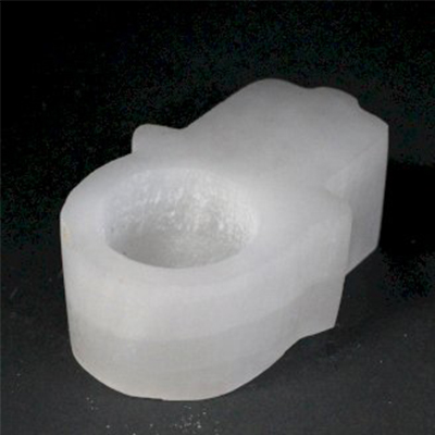 Castiçal de Selenite Hamsa Objeto esculpido em gelo com orifício circular