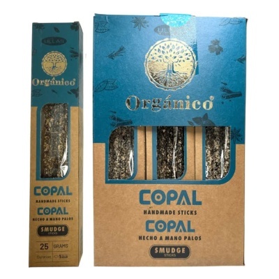 Embalagens de varetas feitas à mão Orgânico Copal com texto e janela transparente