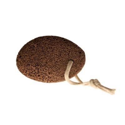 Esponga de banho castanha com cordão bege