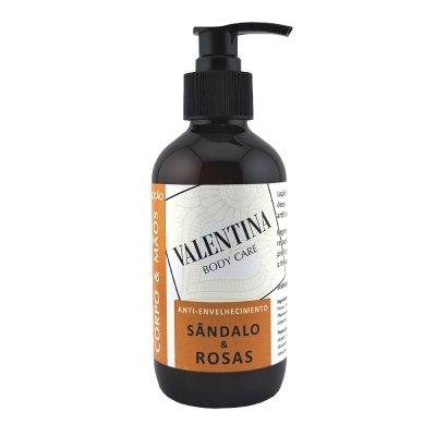 Frasco de cosmético Valentina Body Care Sândalo e Rosas para corpo e mãos