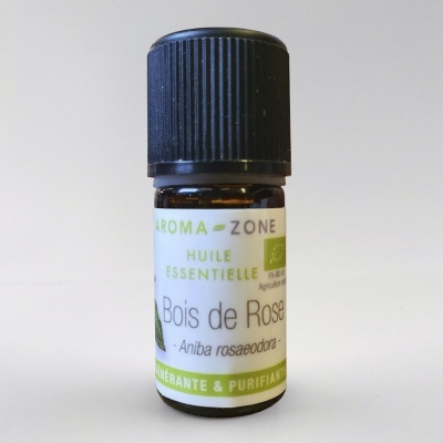 frasco de óleo essencial Bois de Rose com tampa preta