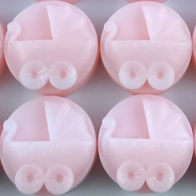 Moldes rosa para modelagem em forma de carrinho de bebé