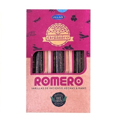 Embalagem rosa de varinhas de incenso de romero feitas à mão