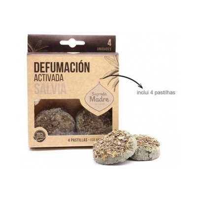 Embalagem de defumação activada de sálvia com 4 pastilhas