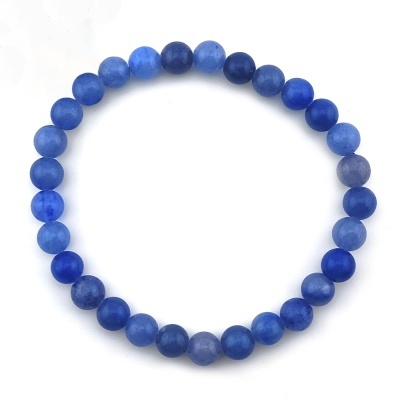 Pulseira de contas de pedra azul em vários tons