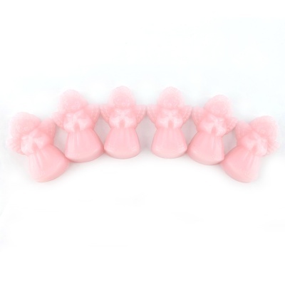 Seis mini secadores de unhas cor-de-rosa com cerdas macias