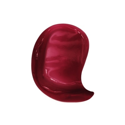 Amostra de batom líquido vermelho escuro brilhante