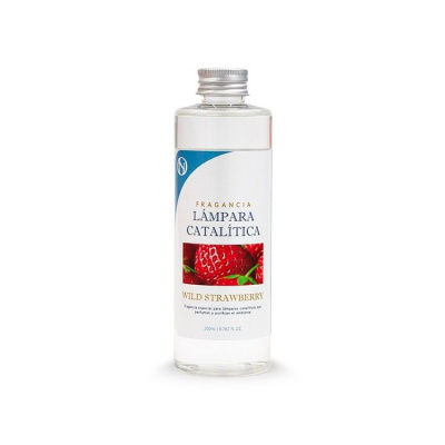 Frasco transparente de fragrância para lâmpada catalítica com imagem de morango