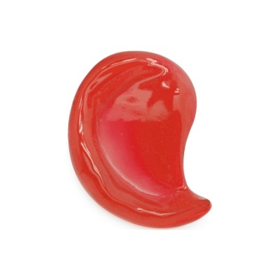 Peça vermelha lisa em forma orgânica