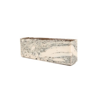 Barra de sabonete artesanal marmoreada branca e cinzenta