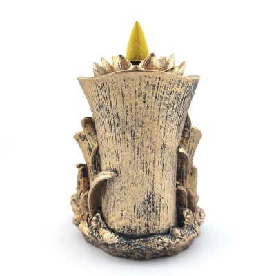 Suporte para incenso em cone cerâmico rústico com cone amarelo