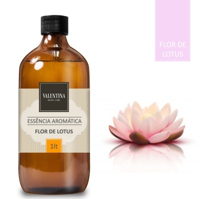 Frasco âmbar com essência aromática Flor de Lotus e flor de lotus rosa