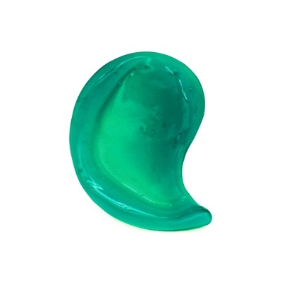 Objeto verde translúcido em formato de gota